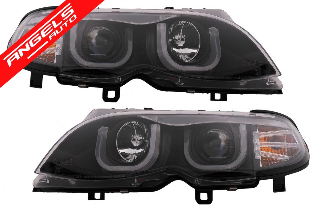 Faruri 3D U LED Angel Eyes compatibile cu BMW Seria 3 E46 Facelift (09.2001-03.2005)
