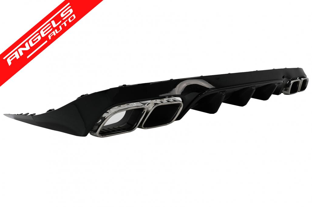 Difuzor Bara Spate compatibil cu Mercedes E-Class C238 A238 AMG Line E63 Crom Look - imagine 4