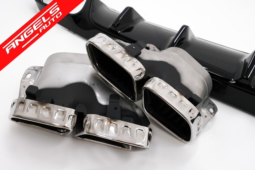 Difuzor Bara Spate compatibil cu Mercedes E-Class C238 A238 AMG Line E63 Crom Look - imagine 6