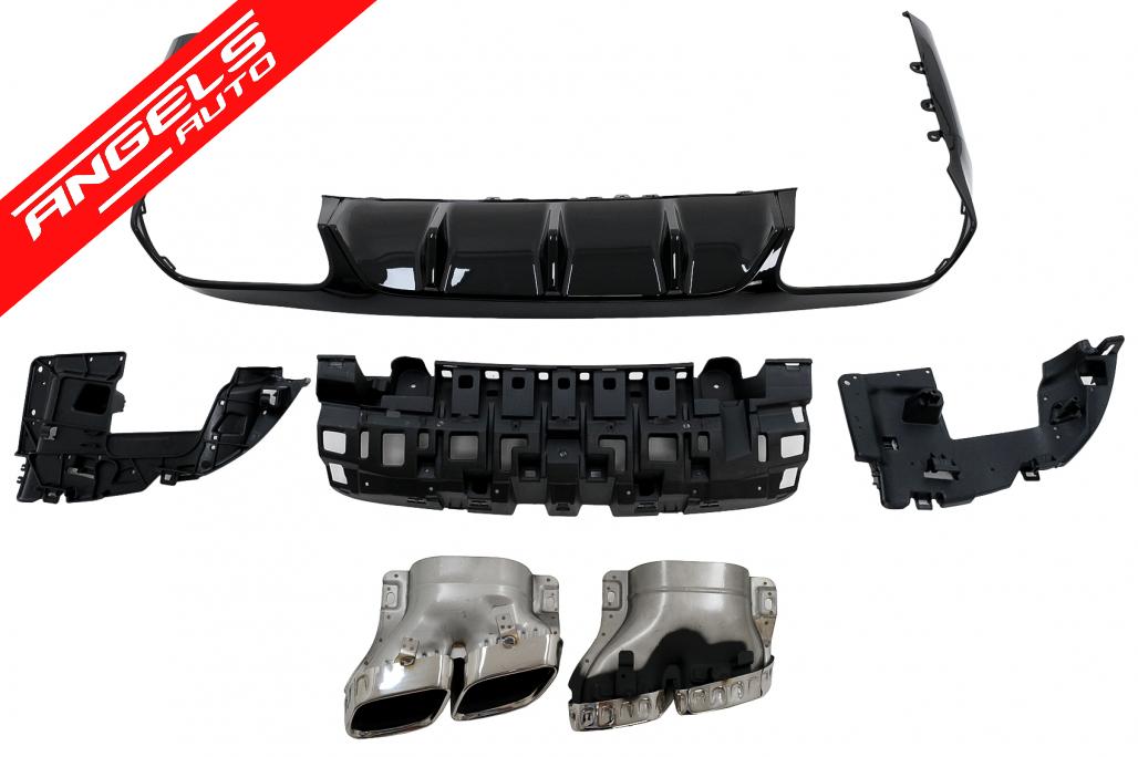 Difuzor Bara Spate compatibil cu Mercedes E-Class C238 A238 AMG Line E63 Crom Look - imagine 7