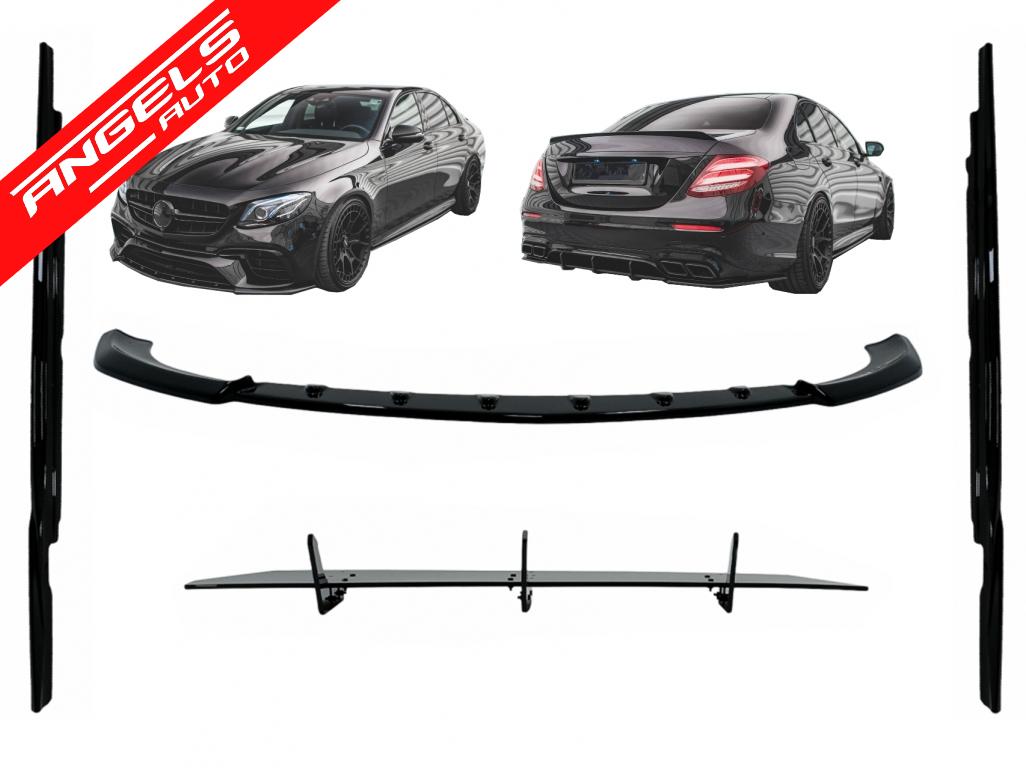 Pachet Aero compatibil cu Mercedes E-Class E63 W213 S213 (2016-2019) Negru Lucios