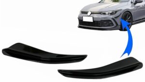 Flapsuri fata compatibile cu VW compatibile cu Golf 8 Mk8 MQB GTI / R-Line (2020-Up) Negru Lucios