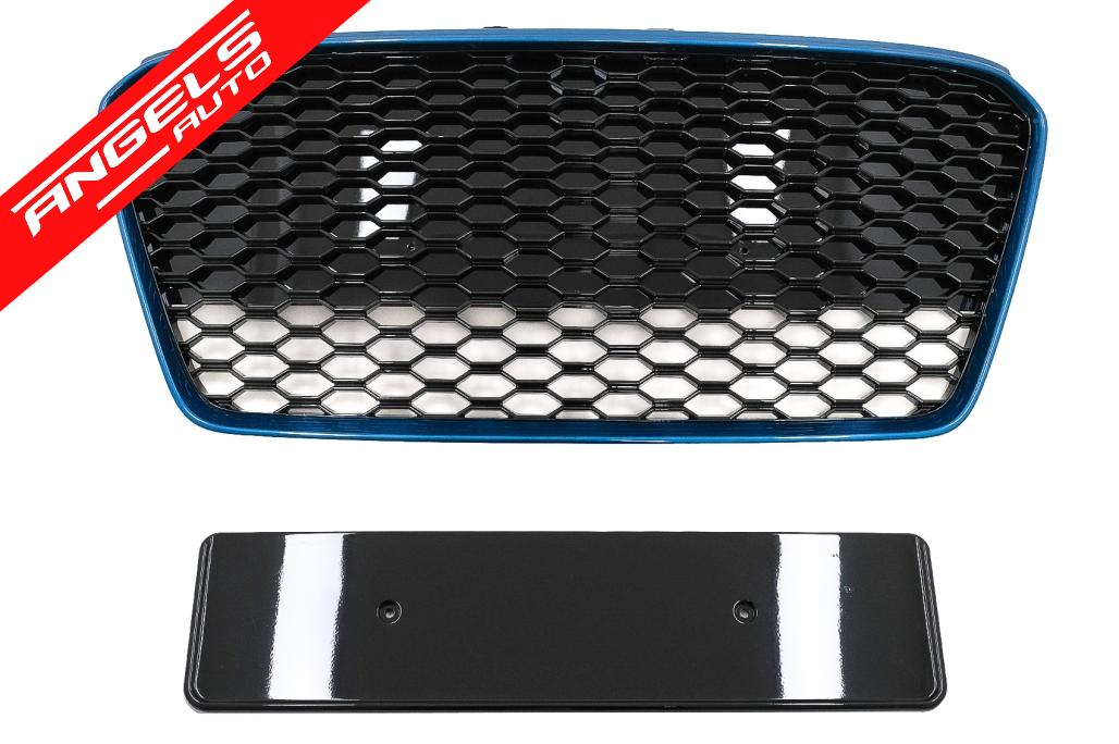 Grila fata compatibila cu Audi R8 42 (2013-2015) RS Design Negru-Albastru