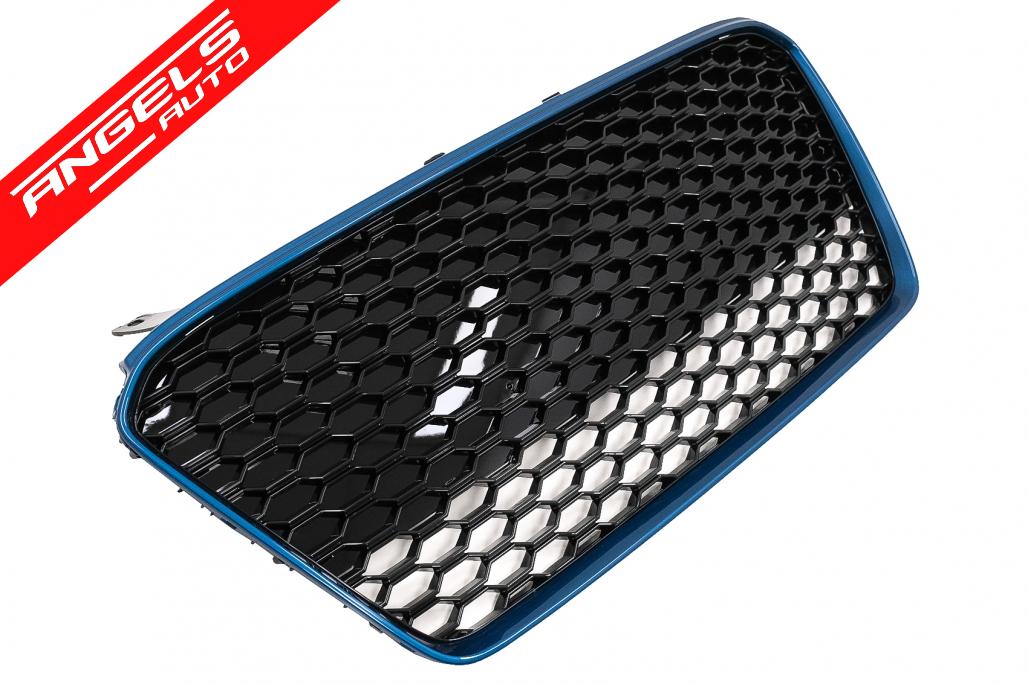 Grila fata compatibila cu Audi R8 42 (2013-2015) RS Design Negru-Albastru - imagine 2