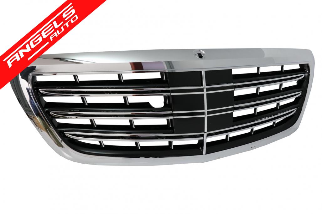 Grila compatibila cu Mercedes W222 S-Class 2014-2020 S63 S65 Crom - imagine 2