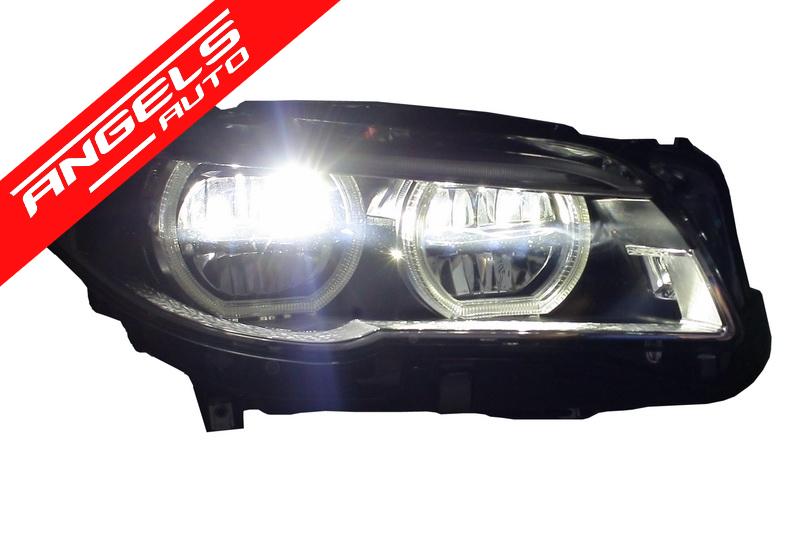 Faruri Full LED compatibile cu BMW Seria 5 F10 F11 (2011-2013) Angel Eyes - imagine 6