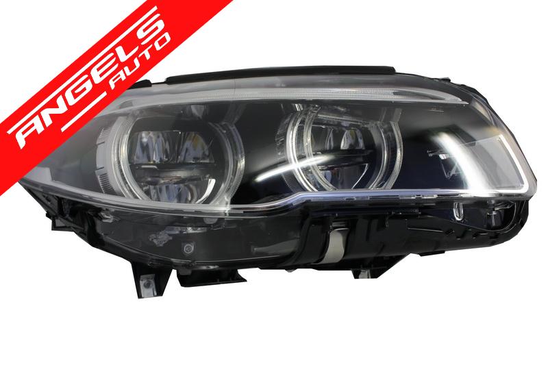 Faruri Full LED compatibile cu BMW Seria 5 F10 F11 (2011-2013) Angel Eyes - imagine 2