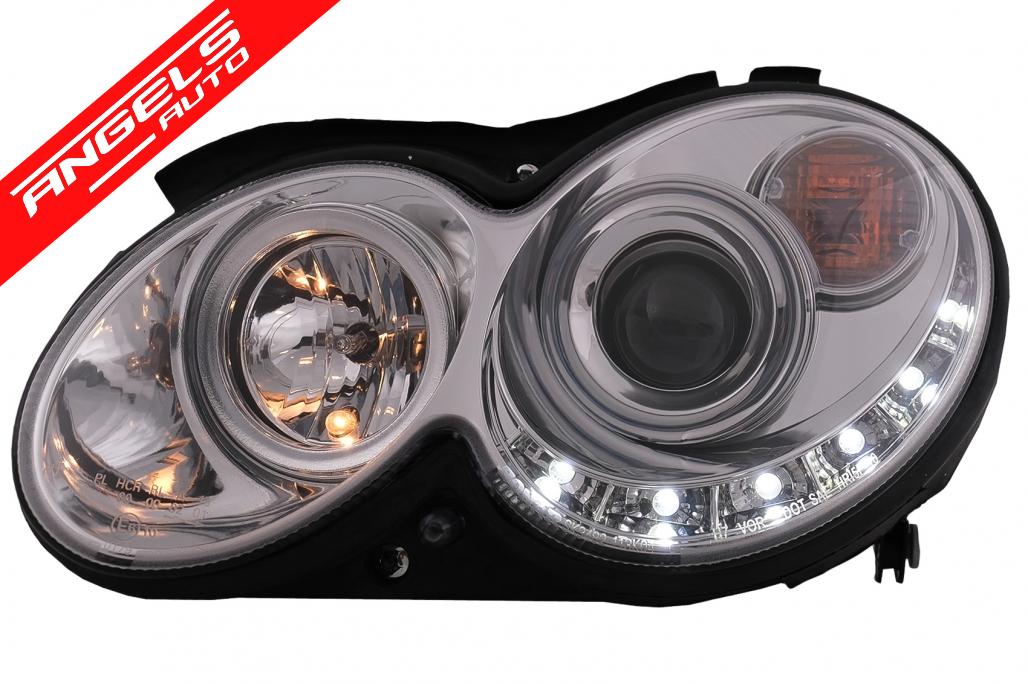 Faruri LED compatibile cu Mercedes Benz CLK W209 C209 Coupe 2003-2010 Crom - imagine 2