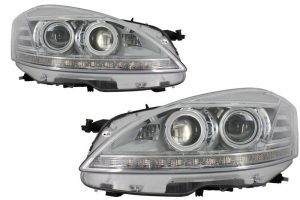 Faruri LED compatibile cu Mercedes W221 S-Class (2005-2009) Facelift Look