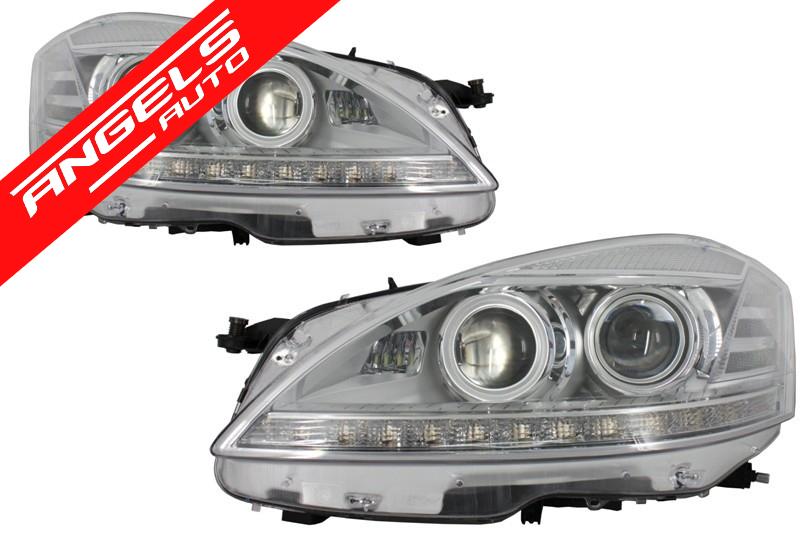 Faruri LED compatibile cu Mercedes W221 S-Class (2005-2009) Facelift Look