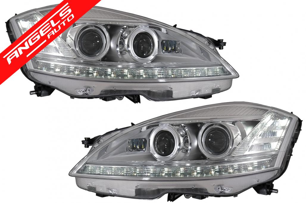 Faruri LED compatibile cu Mercedes W221(2005-2009) Facelift Look Semnalizare Dinamica