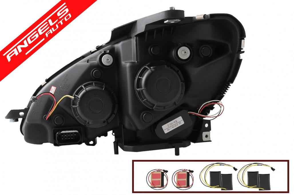 Faruri compatibile cu Mercedes C-Class W204 S204 (2007-2010) Negru cu Semnal Dinamic - imagine 5