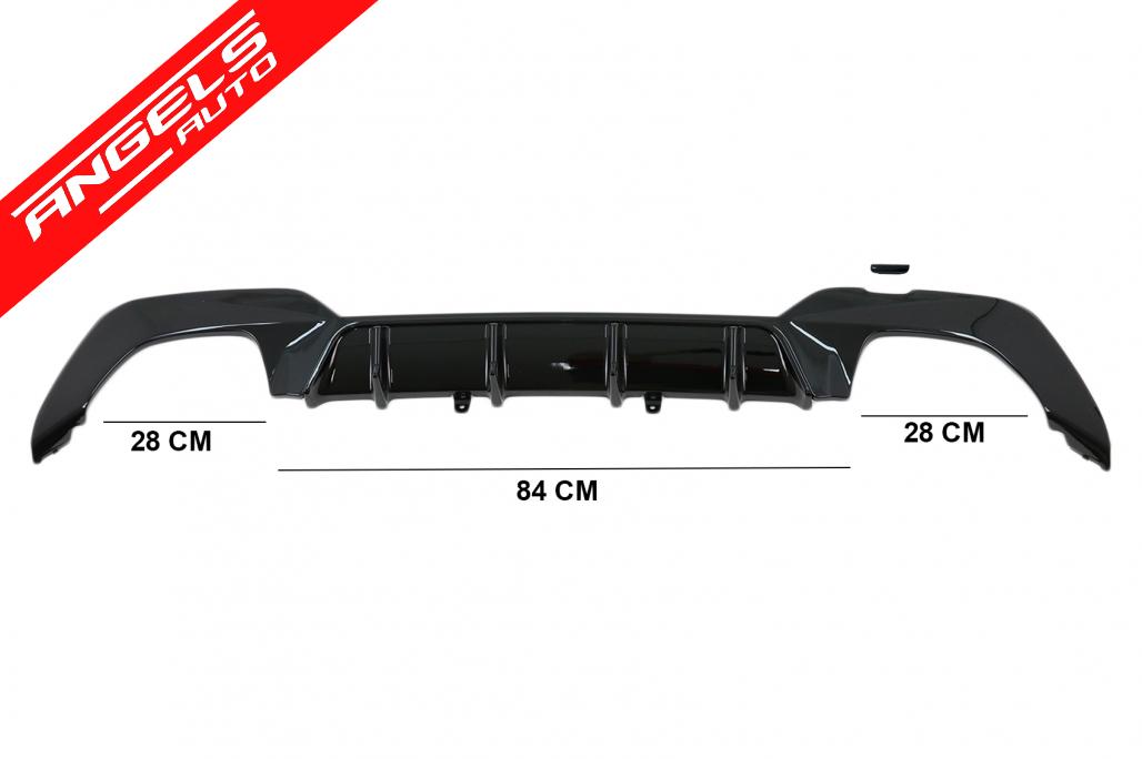 Difuzor Bara Spate compatibil cu BMW Seria 3 G20 G28 Sedan M340i M Look Negru Lucios - imagine 6