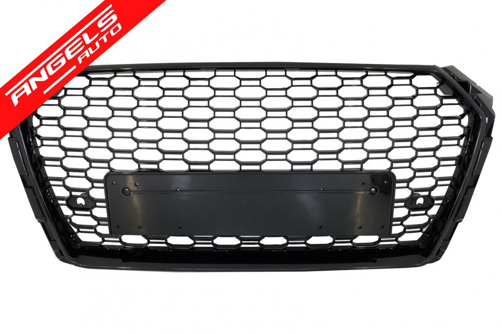 Grila centrala compatibila cu Audi A4 B9 8W (2016-2018) RS Design Piano Black