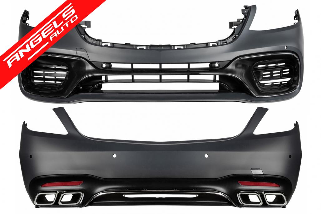 Pachet compatibil cu Mercedes S-Class W222 Facelift (2013-08.2020) S63 Black Design