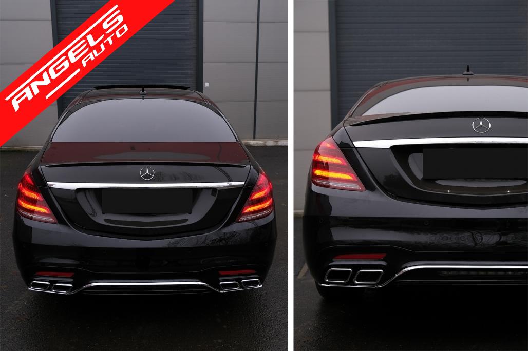Pachet compatibil cu Mercedes S-Class W222 Facelift (2013-08.2020) S63 Black Design - imagine 8