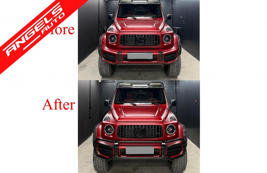 BullBar Fata compatibil cu Mercedes G-Class LCI W463 W464 G63 (2018-up) Negru Lucios - imagine 9