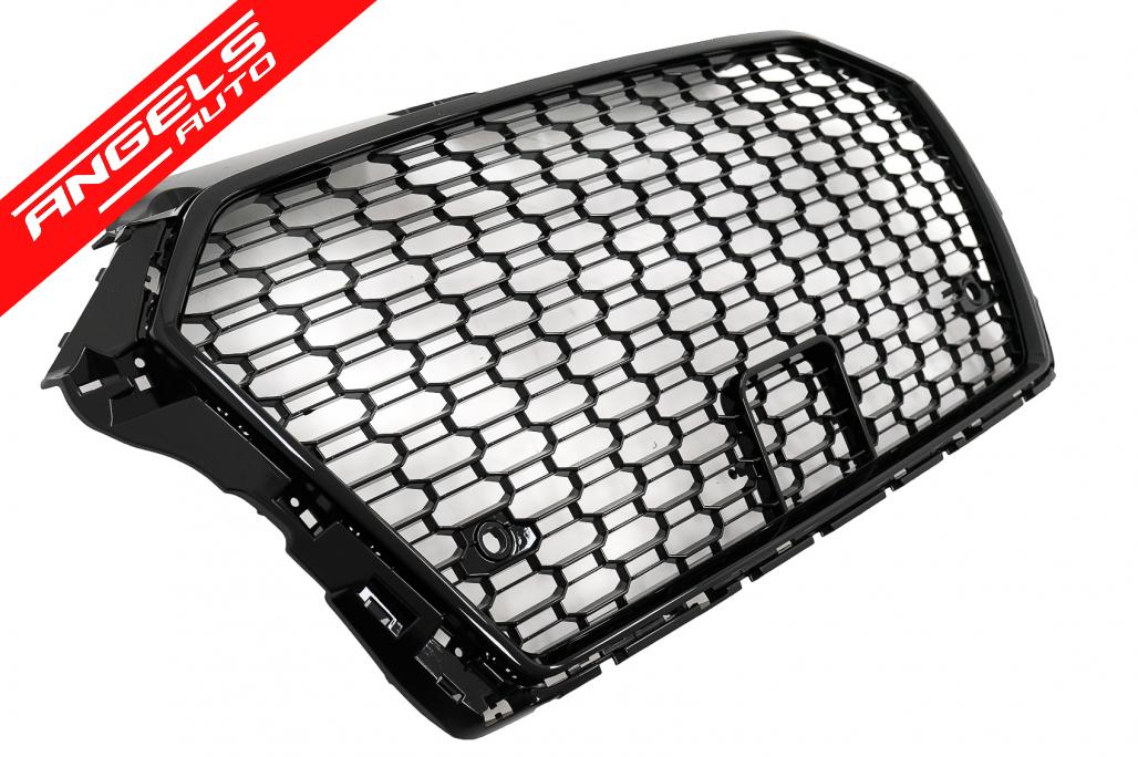 Grila fata compatibila cu Audi A3 8V Facelift (2017-2018) Negru Lucios RS3 Design - imagine 5