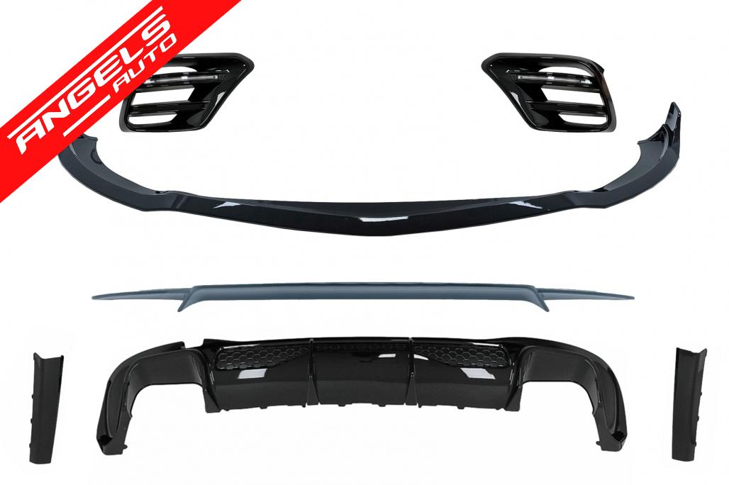 Pachet Aero compatibil cu Mercedes S-Class W223 Sport Line (2020-up) Negru Lucios