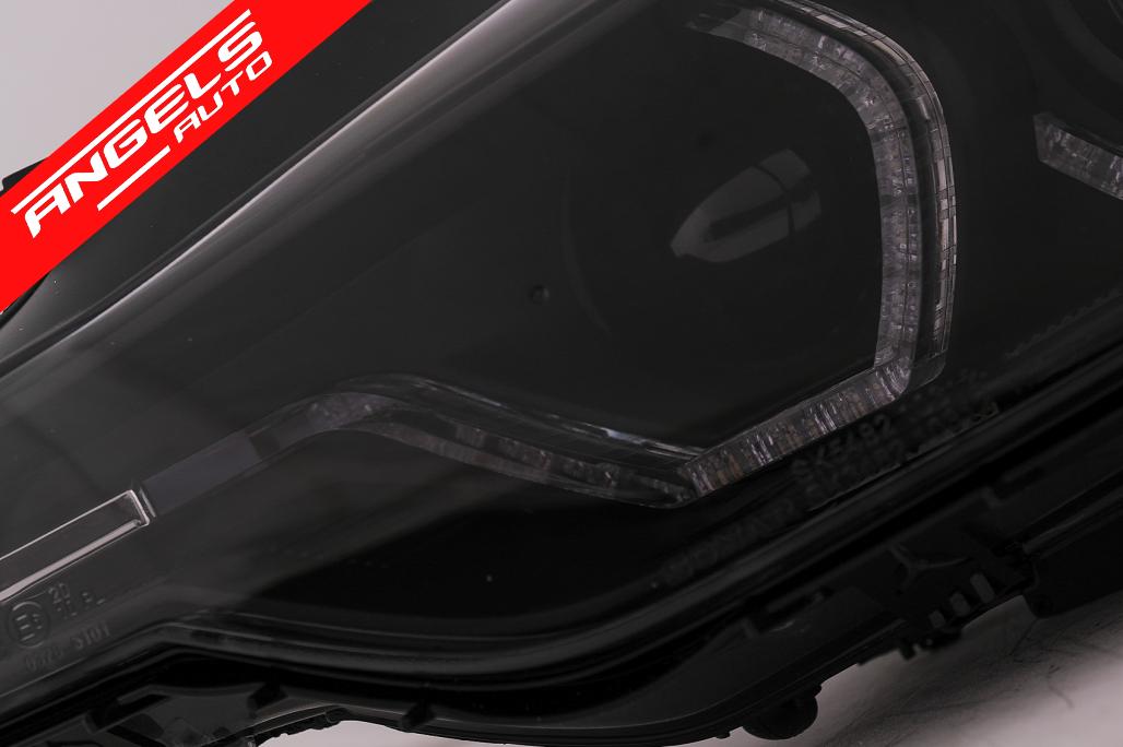 Faruri Angel Eyes compatibile cu BMW Seria 3 F30 F31 Sedan Touring 2011-2015 Negru - imagine 3