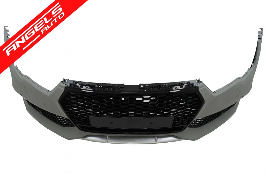 Bara Fata cu Grila Centrala compatibila cu Audi A7 4G Facelift (2015-2018) RS7 Look - imagine 3