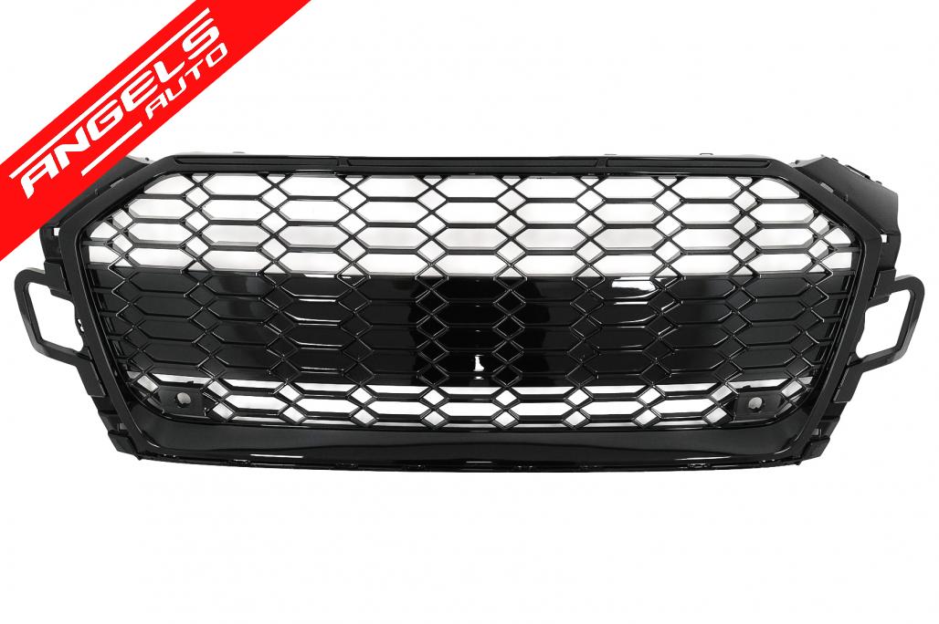 Grila compatibila cu Audi A5 F5 Facelift (2019-Up) Racing Look Negru Lucios - imagine 2