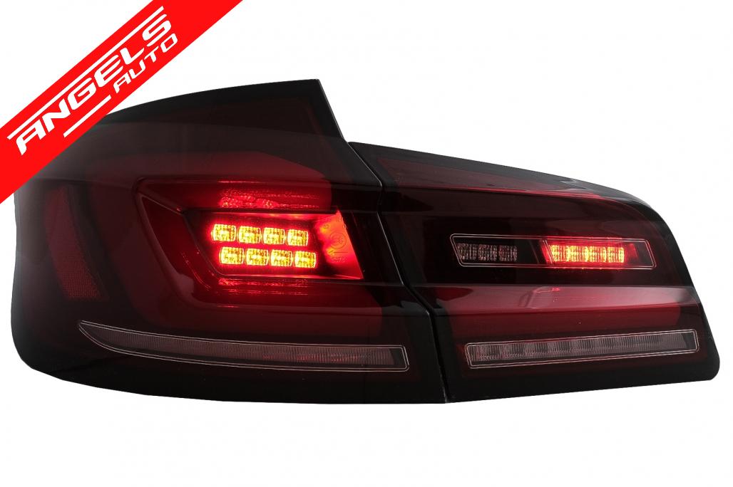 Stopuri LED compatibile cu BMW Seria 5 F10 (2011-2017) Rosu Fumuriu cu Semnal Dinamic - imagine 6