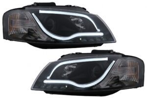 Faruri LED DRL compatibile cu Audi A3 8P 2003-2008 Negru