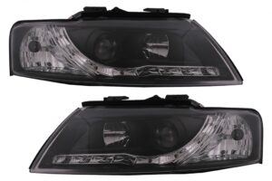 Faruri LED DRL compatibile cu Audi A4 Cabriolet B6 8H7 8HE (2002-2006) Negru