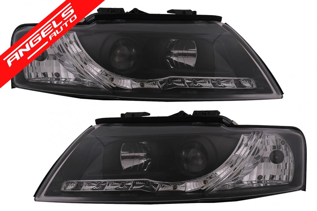 Faruri LED DRL compatibile cu Audi A4 Cabriolet B6 8H7 8HE (2002-2006) Negru