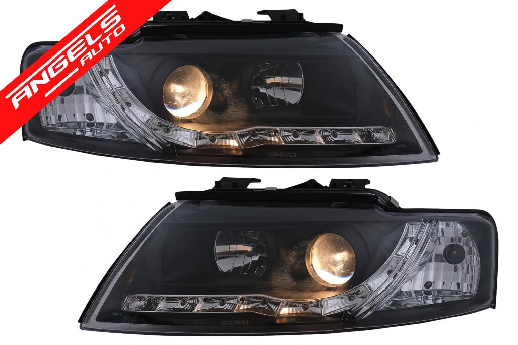 Faruri LED DRL compatibile cu Audi A4 Cabriolet B6 8H7 8HE (2002-2006) Negru - imagine 3