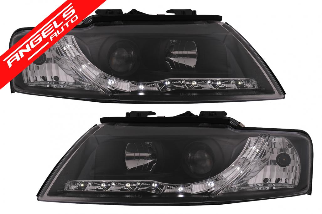 Faruri LED DRL compatibile cu Audi A4 Cabriolet B6 8H7 8HE (2002-2006) Negru - imagine 4