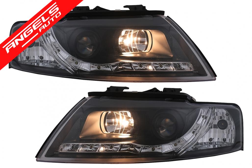 Faruri LED DRL compatibile cu Audi A4 Cabriolet B6 8H7 8HE (2002-2006) Negru - imagine 5