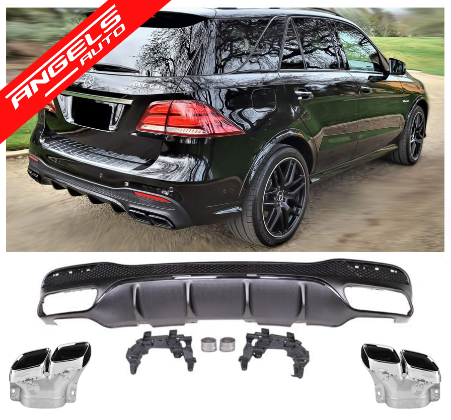 Difuzor Bara Spate compatibil cu Mercedes GLE W166 2015-2019 GLE 63 Crom