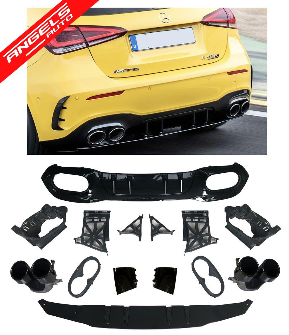 Difuzor Bara Spate compatibil cu Mercedes A Class W177 Hatchback 2018-up A45 Black - imagine 2