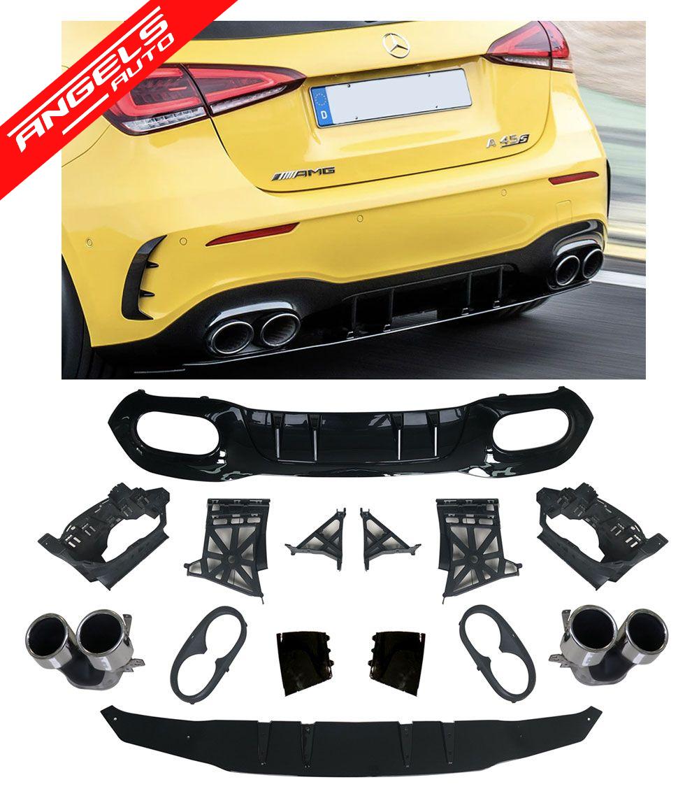 Difuzor Bara Spate compatibil cu Mercedes A Class W177 Hatchback 2018-up A45 Crom - imagine 2