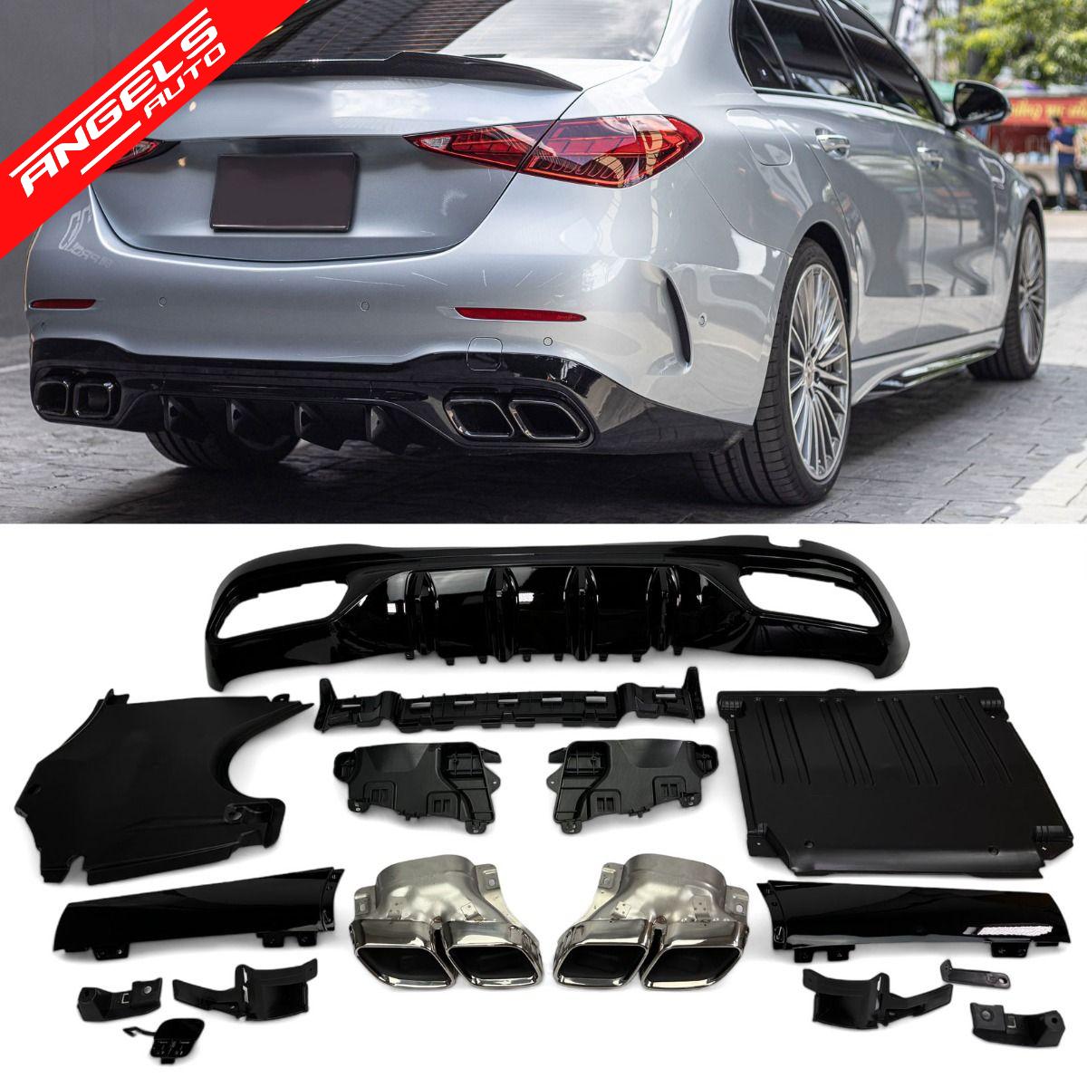 Difuzor Bara Spate compatibil cu Mercedes C Class W206 2021+ C63 Design Crom - imagine 8