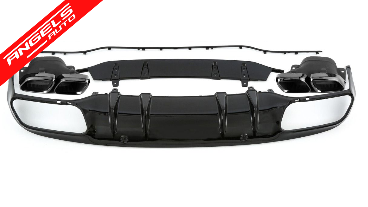 Difuzor Bara Spate compatibil cu Mercedes C-Class Coupe C205 C63 Design Black - imagine 2