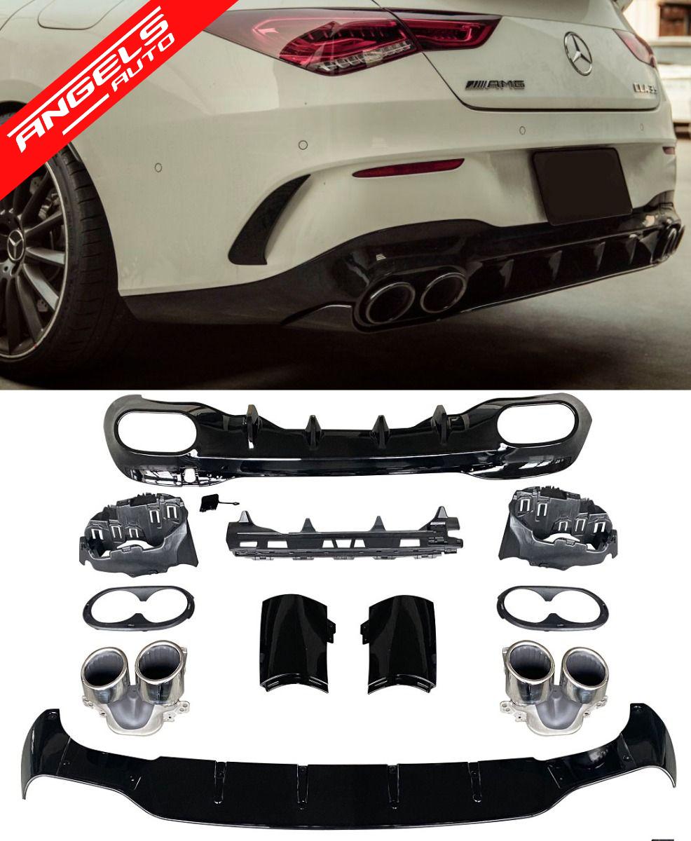 Difuzor Bara Spate compatibil cu Mercedes CLA C118 Sedan X118 Crom A45 Design - imagine 2
