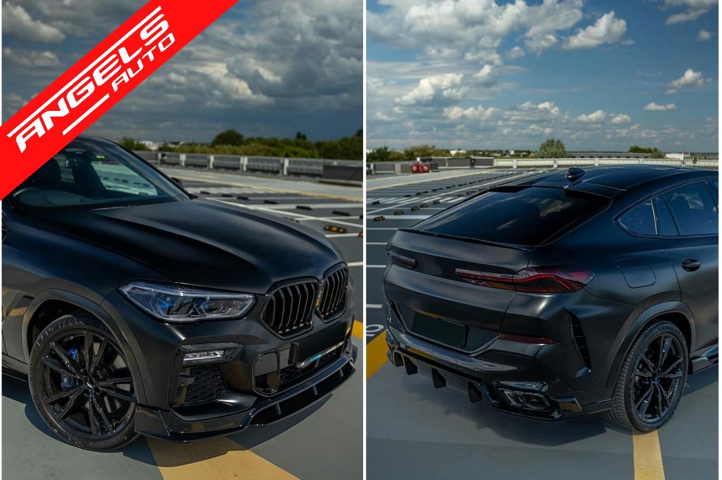 Pachet Exterior Aero compatibil cu BMW X6 G06 (2019-03.2023) M-Tech Black Knight - imagine 16