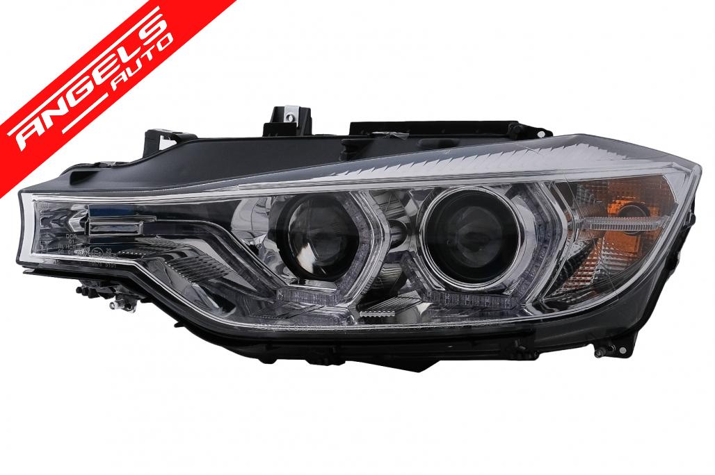 Faruri Angel Eyes LED compatibile cu BMW 3 Series F30 Sedan Touring 2011-2015 Crom - imagine 3