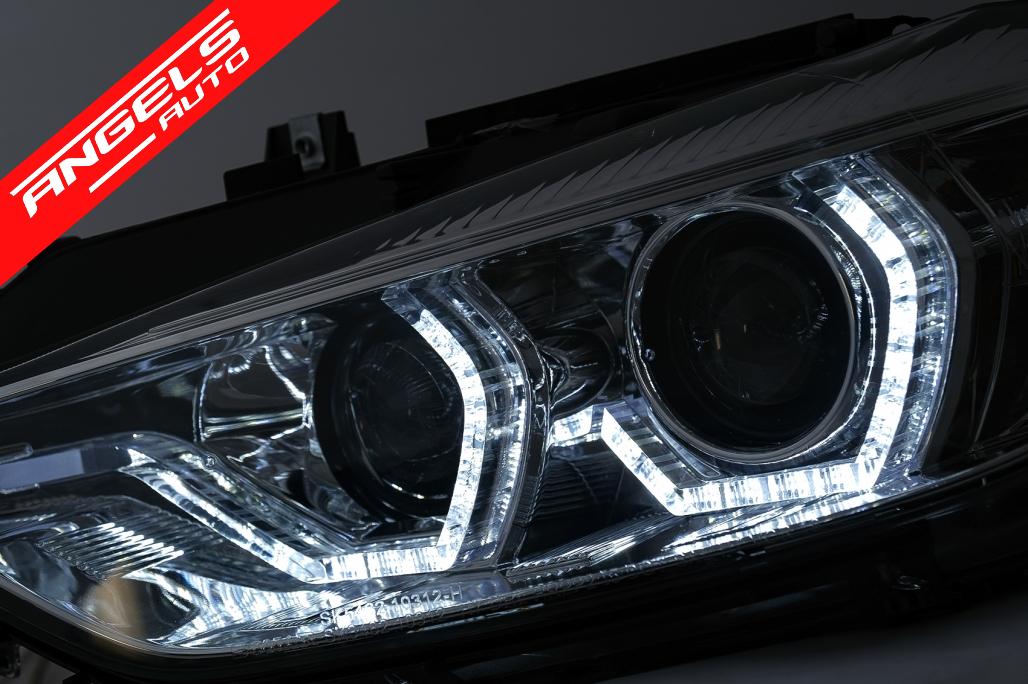 Faruri Angel Eyes LED compatibile cu BMW 3 Series F30 Sedan Touring 2011-2015 Crom - imagine 4