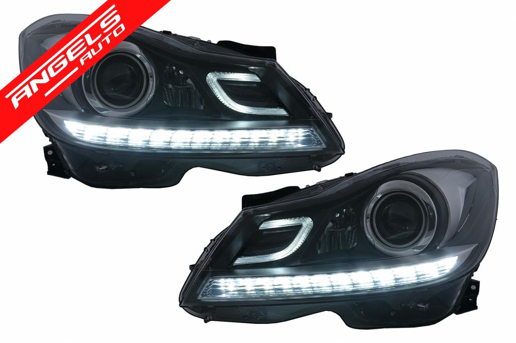 Faruri LED compatibile cu Mercedes C-Class W204 Facelift (2011-2014) Semnal Dinamic
