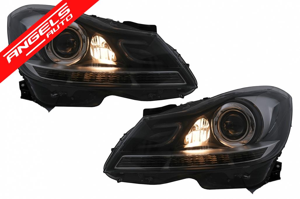 Faruri LED compatibile cu Mercedes C-Class W204 Facelift (2011-2014) Semnal Dinamic - imagine 3