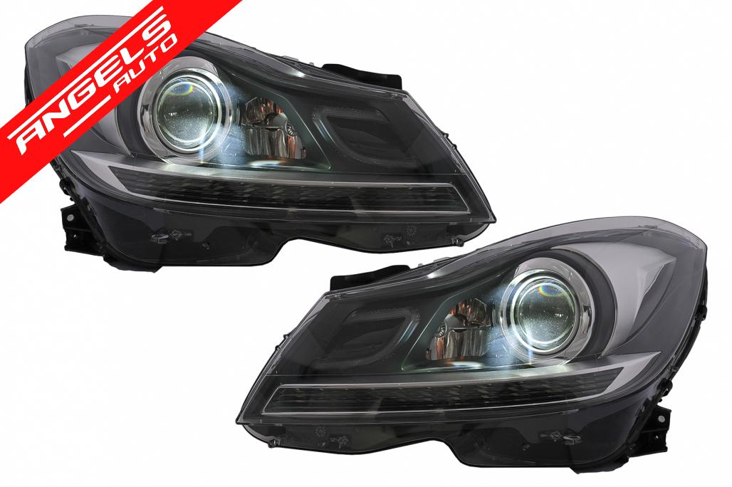 Faruri LED compatibile cu Mercedes C-Class W204 Facelift (2011-2014) Semnal Dinamic - imagine 5