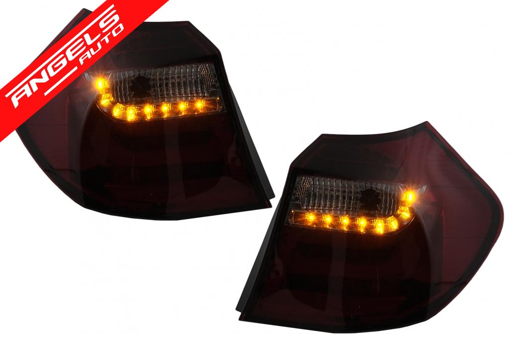 Stopuri LED Light Bar compatibile cu BMW Seria 1 E81 E87 (2004-08.2007) Rosu Fumuriu - imagine 2