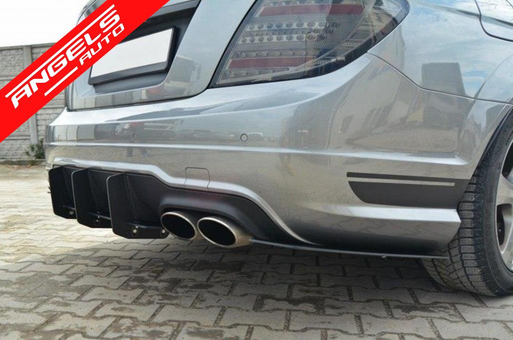 Extensie Difuzor Bara Spate compatibila cu Mercedes C-Class W204 (2012-2014) Negru - imagine 7