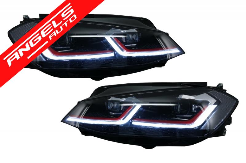 RHD Faruri LED compatibil cu VW Golf 7.5 VII (2017+) GTI Look Semnal Dinamic - imagine 2