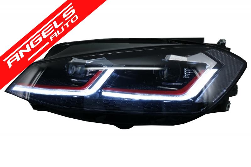 RHD Faruri LED compatibil cu VW Golf 7.5 VII (2017+) GTI Look Semnal Dinamic - imagine 5