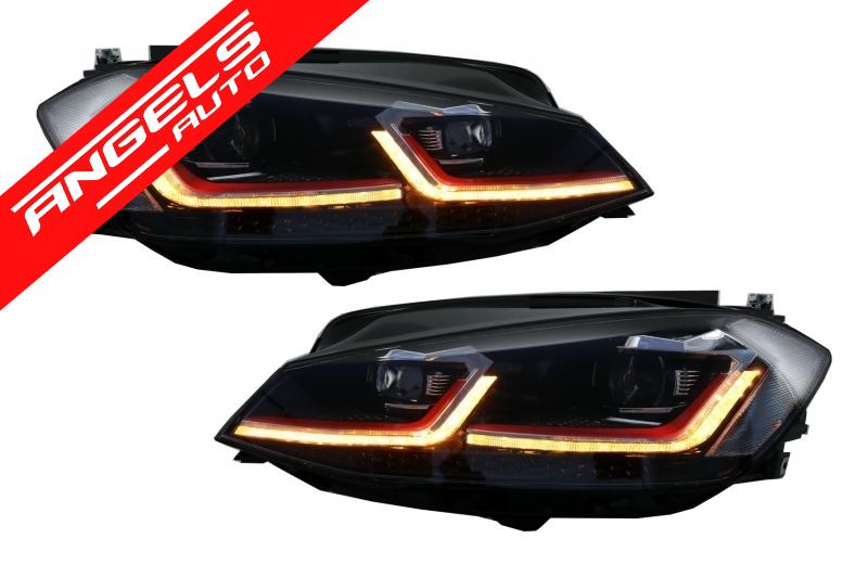 RHD Faruri LED compatibil cu VW Golf 7.5 VII (2017+) GTI Look Semnal Dinamic - imagine 3
